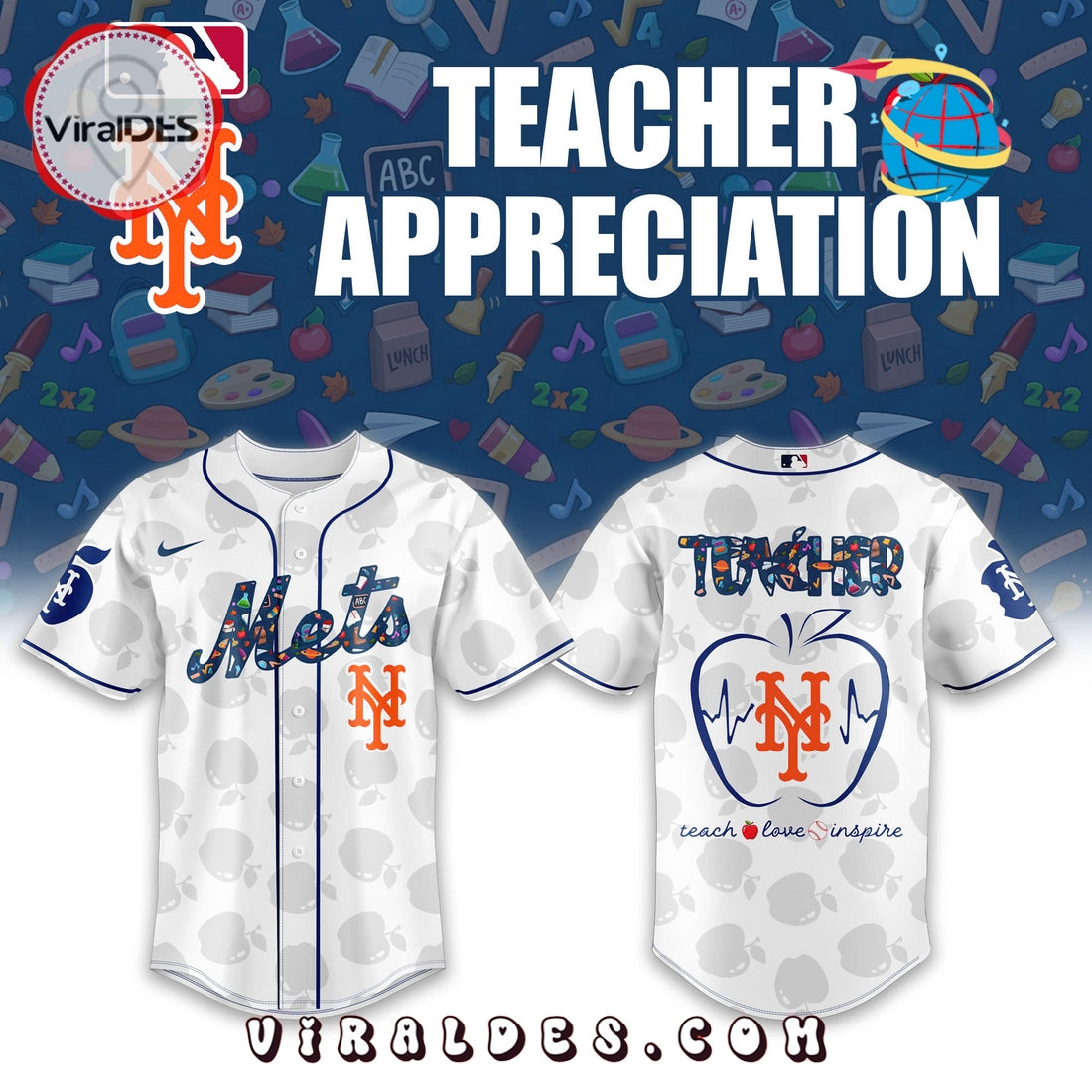 2025 New York Mets Teacher Appreciation Baseball Jersey