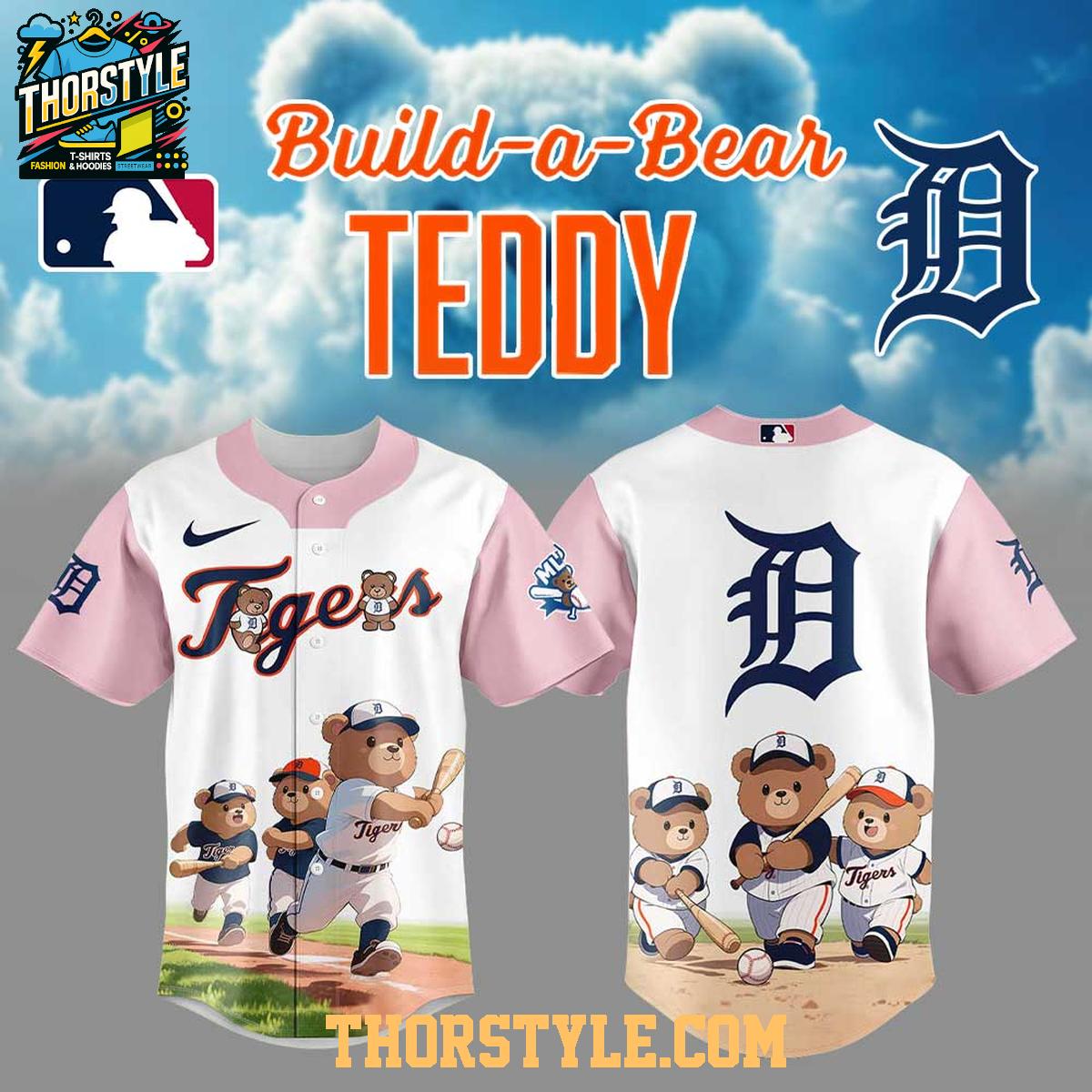 Detroit Tigers Teddy Bear 2025 Dream Team MLB Baseball Jersey