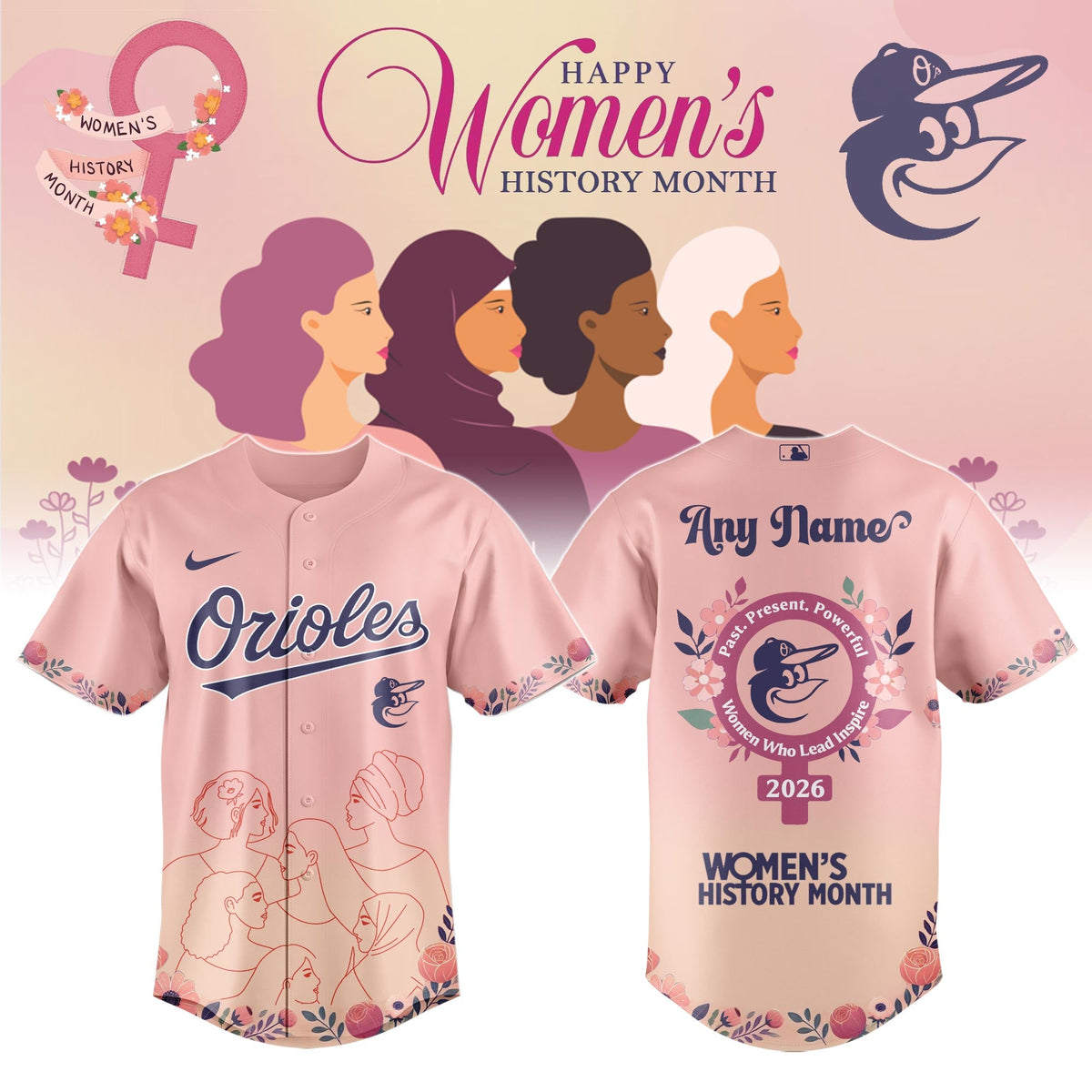 .BAL Orioles special Women’s History Month Limited Edition Jersey