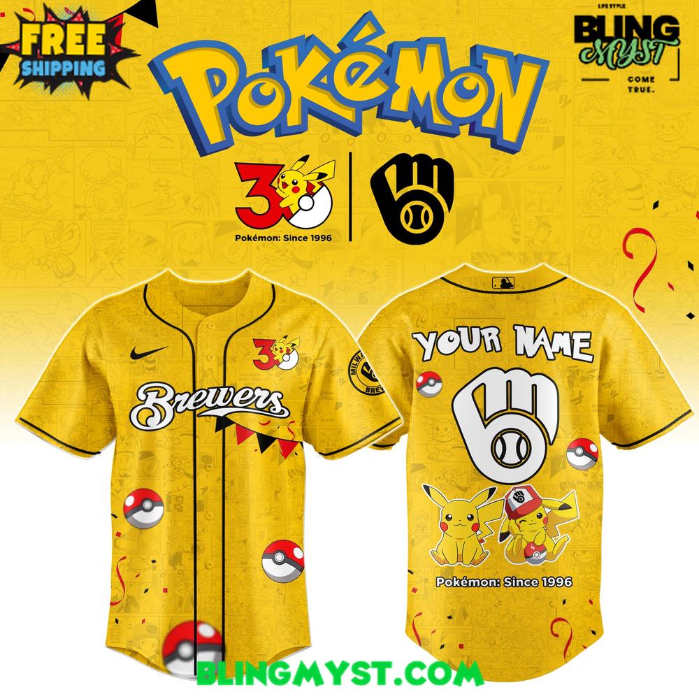 Milwaukee Brewers Pokémon 30th Anniversary Limited Edition Jersey