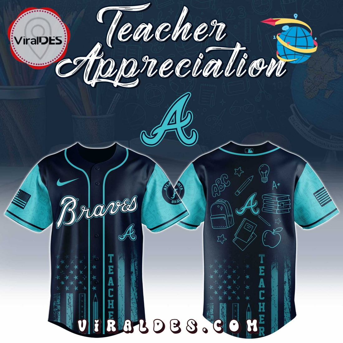 Atlanta Braves MLB x Teacher Appreciation Day Baseball Jersey