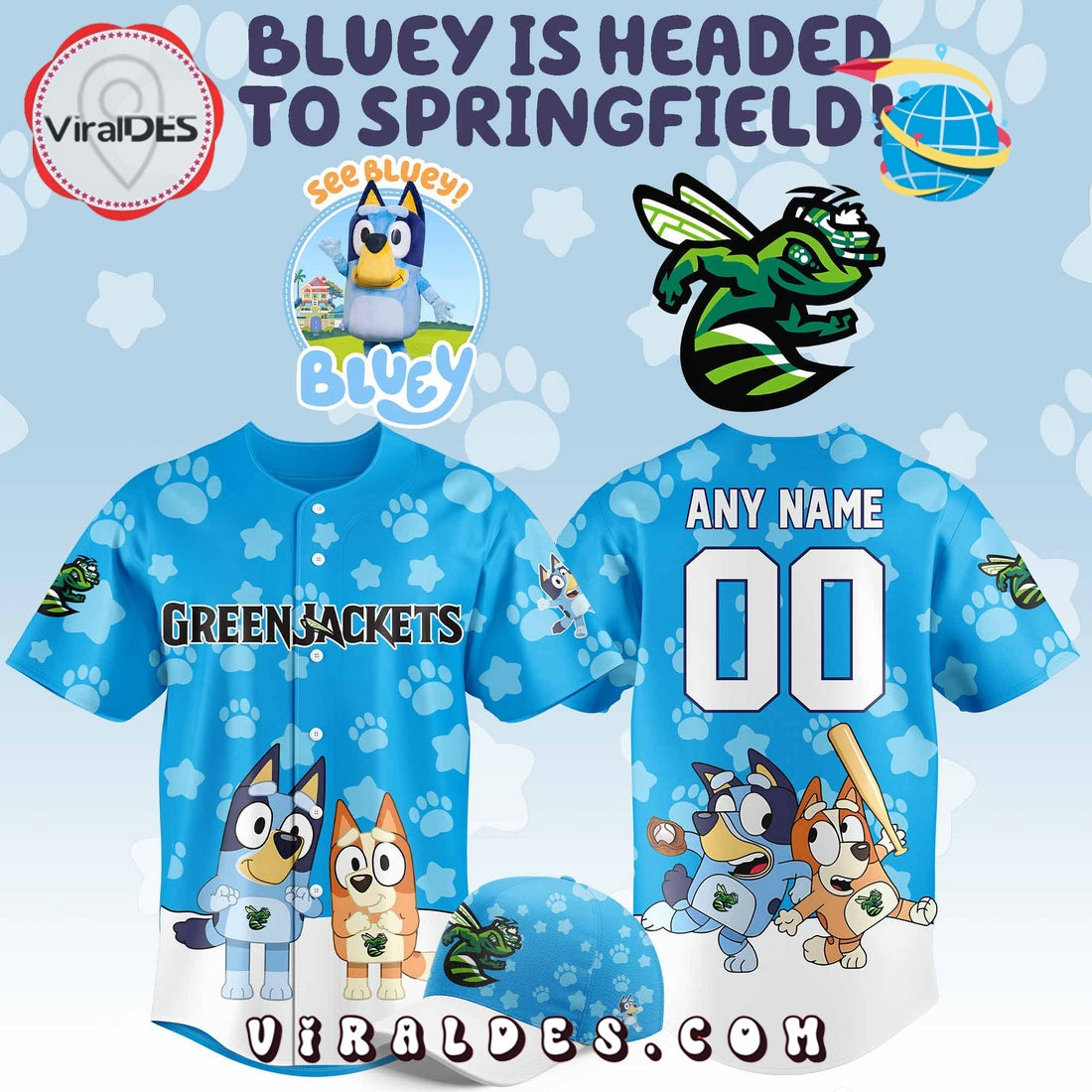 Augusta GreenJackets x Bluey Night Jersey