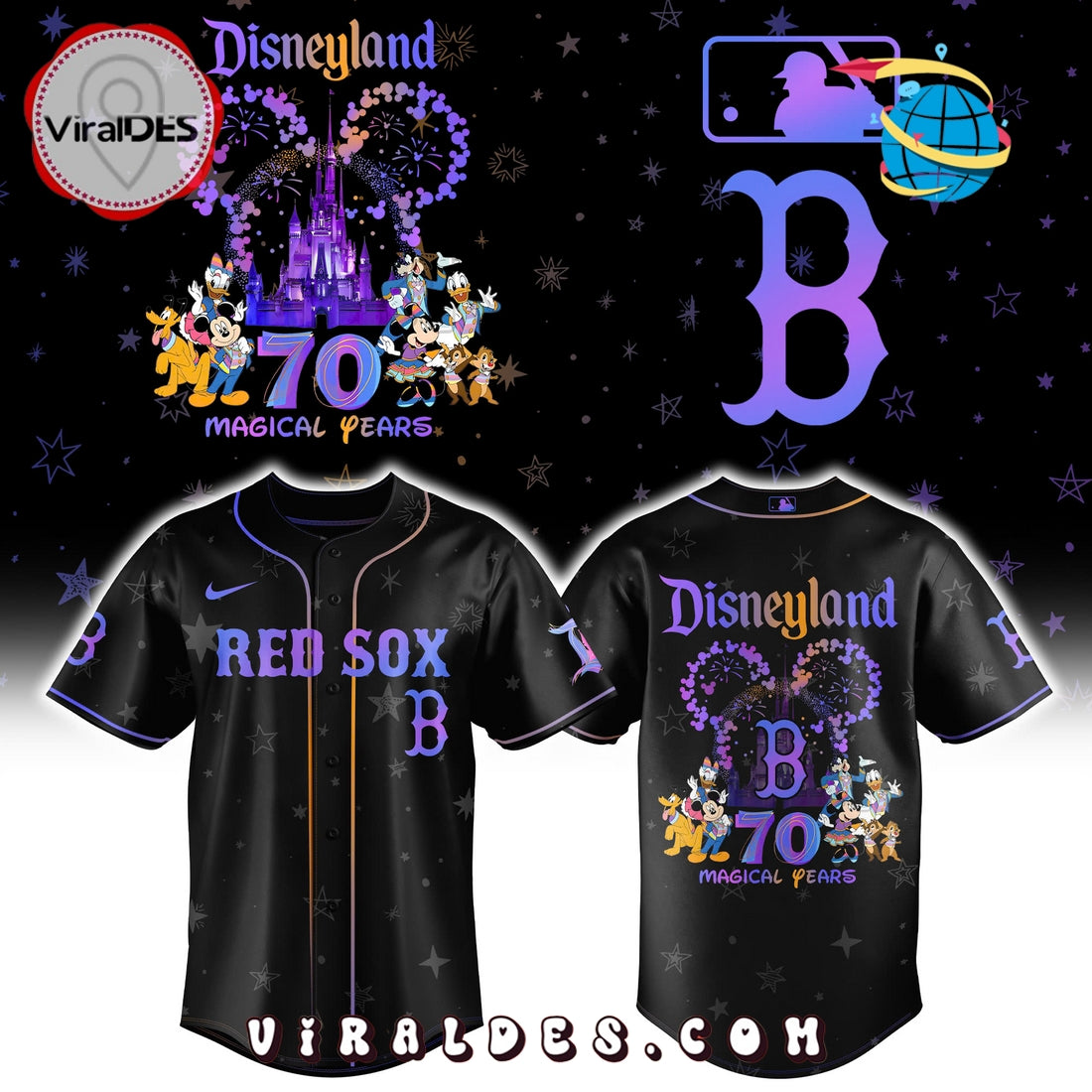 Boston Red Sox x Disneyland 70th Baseball Jersey