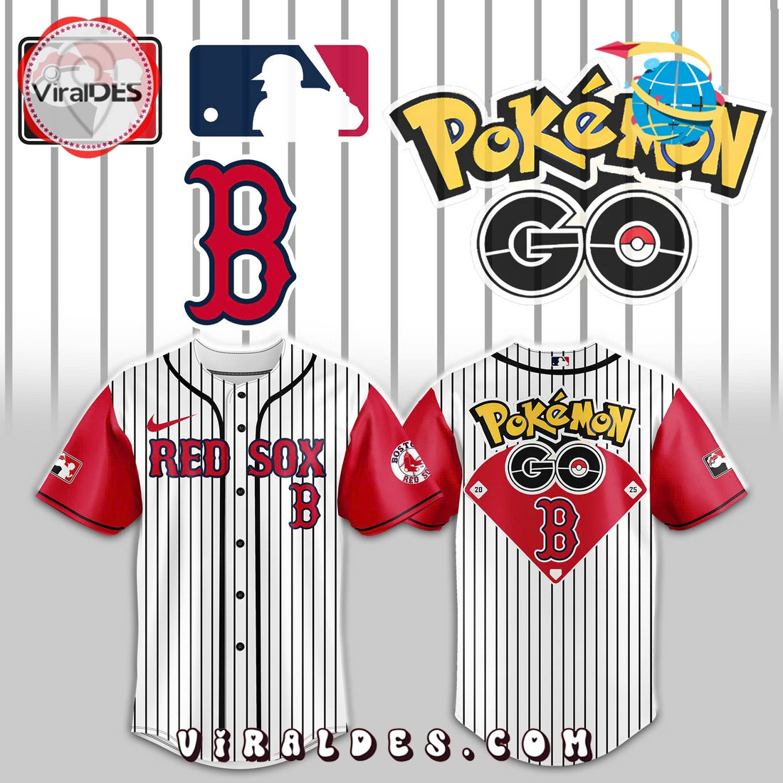 Boston Red Sox x Pokemon Go Night Baseball Jersey