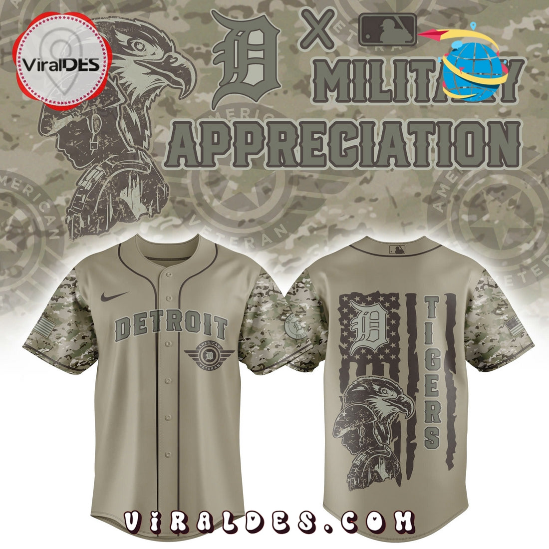Detroit Tigers x Veteran U.S MLB Baseball Jersey