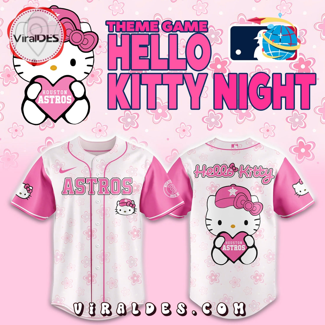 Houston Astros Hello Kitty Theme Game Baseball Jersey