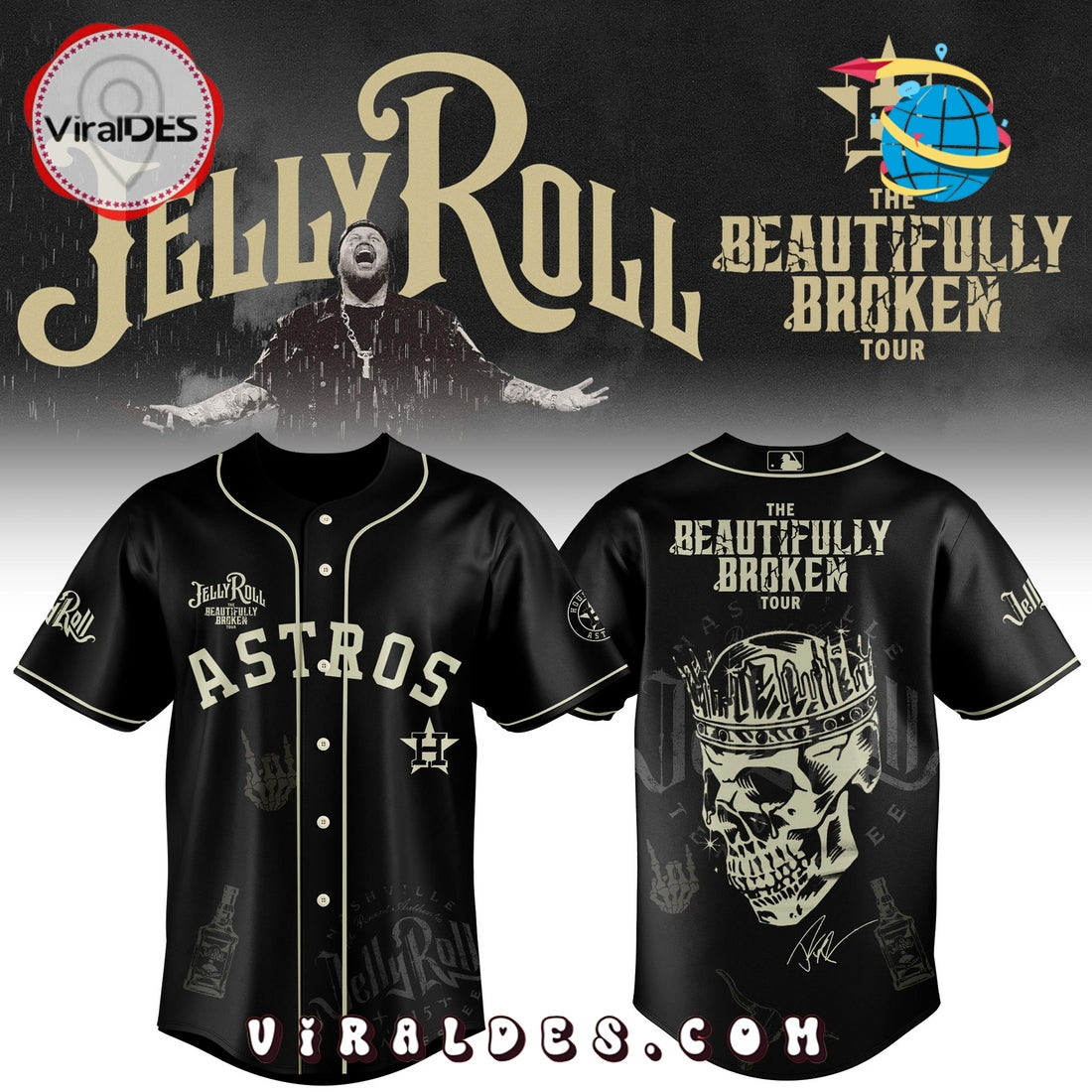 Houston Astros x Jelly Roll Tour Baseball Jersey