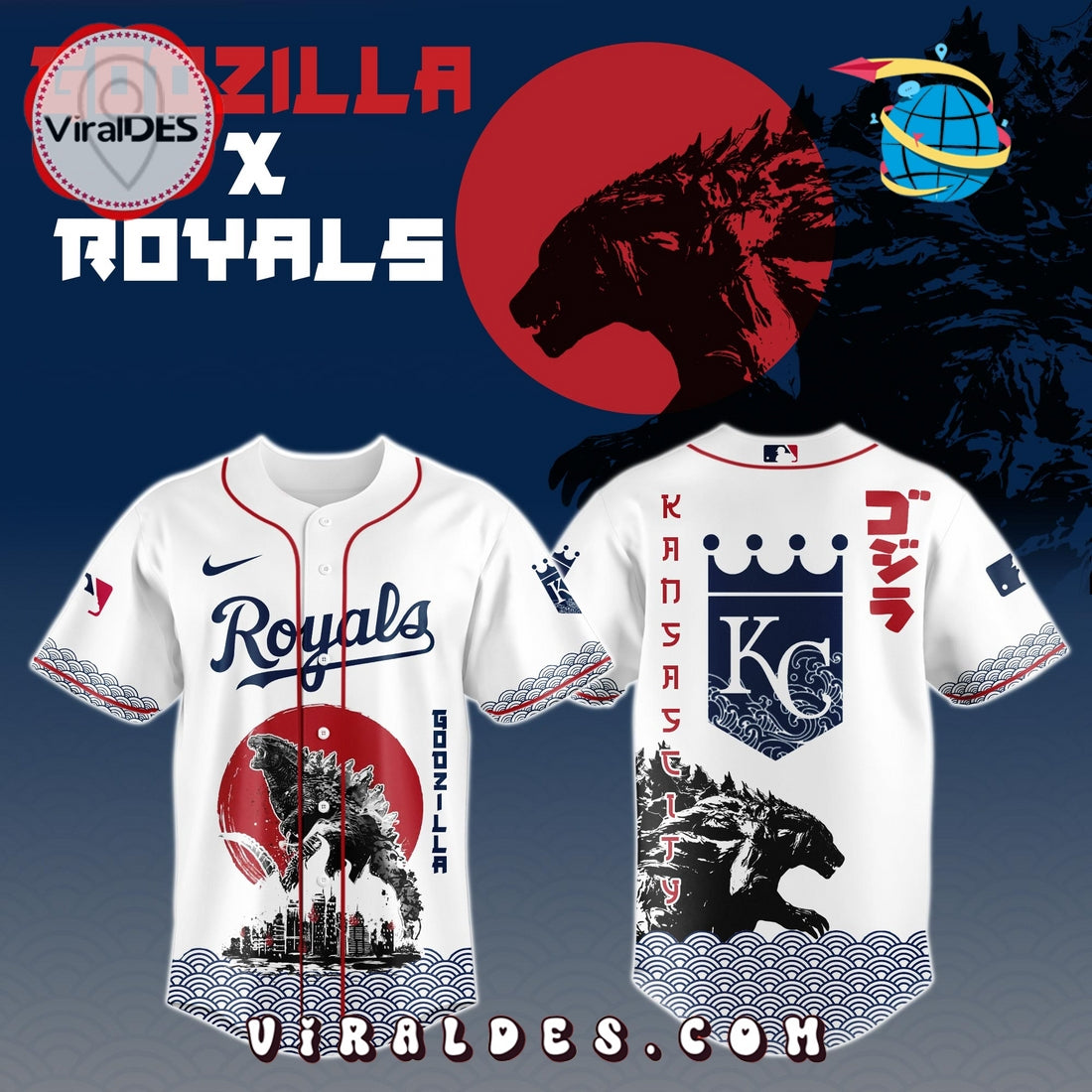 Kansas City Royals MLB x Godzilla Baseball Jersey