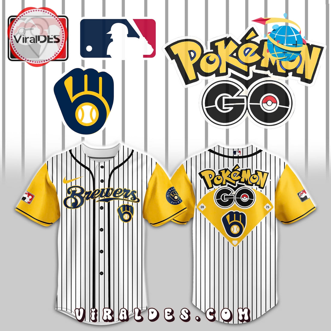 Milwaukee Brewers x Pokemon Go Night Baseball Jersey