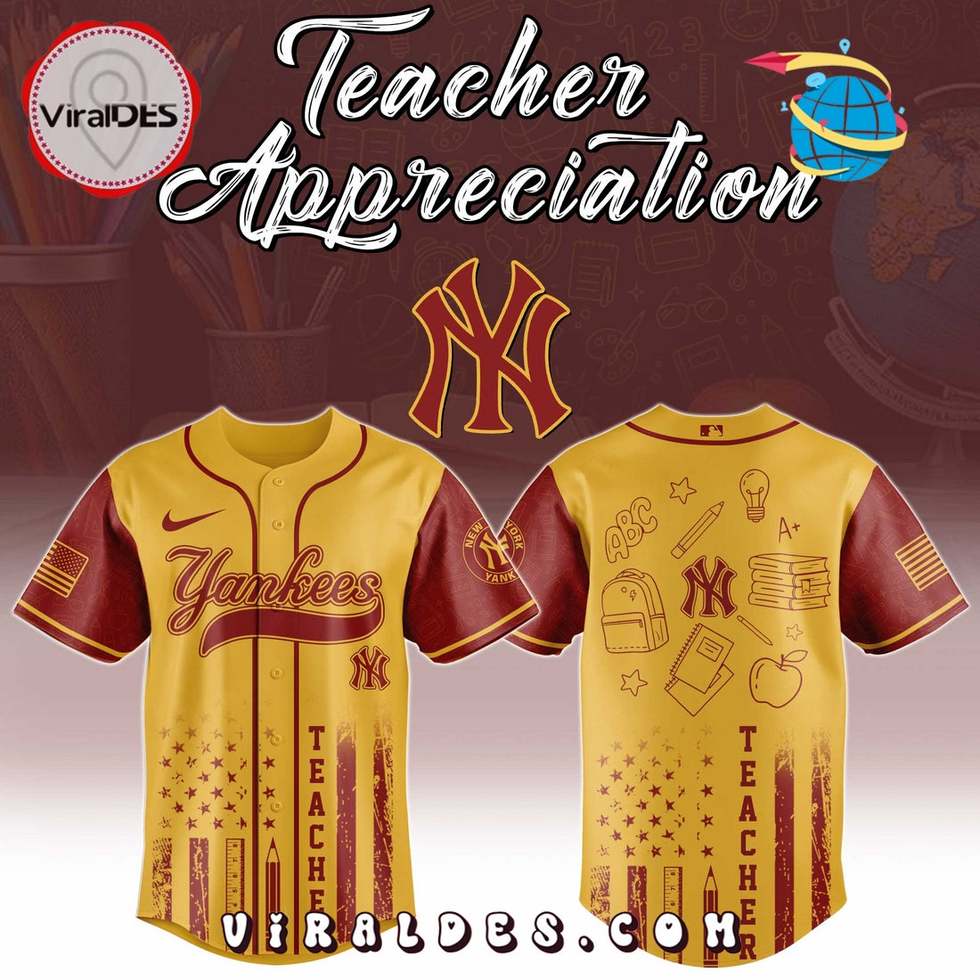 New York Yankees MLB x Teacher Appreciation Day Jersey