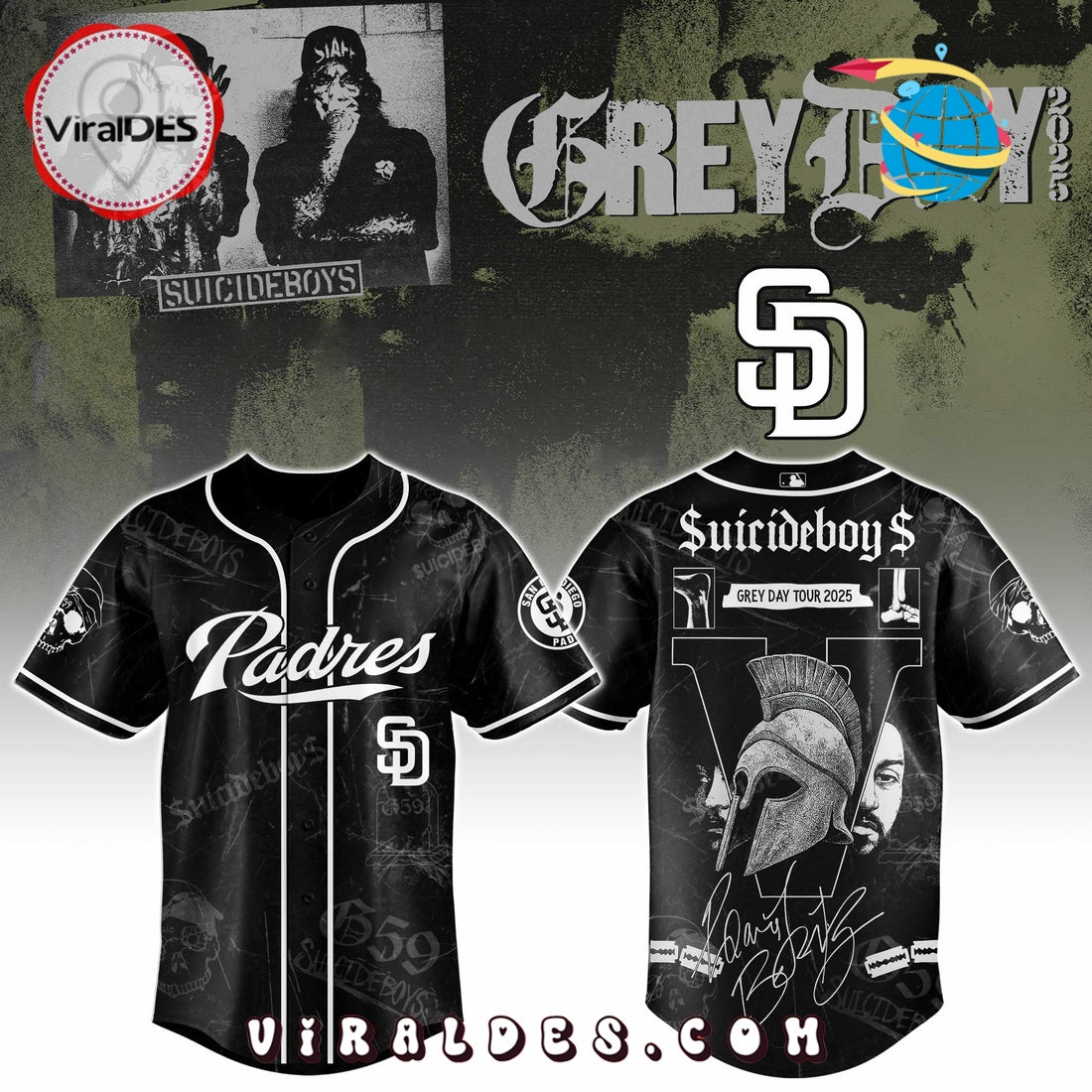 San Diego Padres MLB x Suicideboys G59 Baseball Jersey