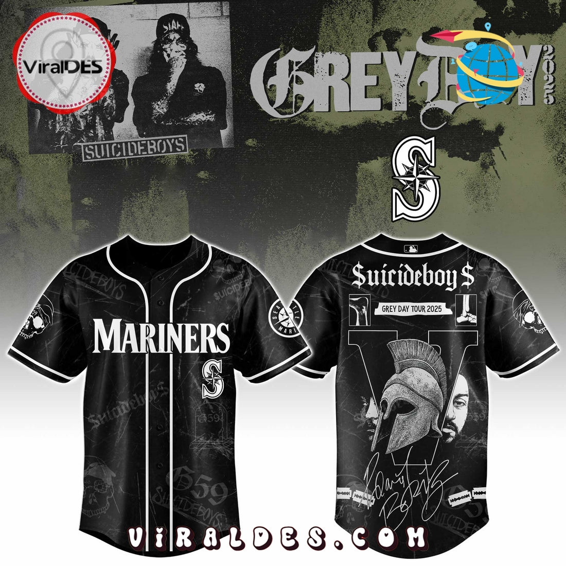 Seattle Mariners MLB x Suicideboys G59 Baseball Jersey