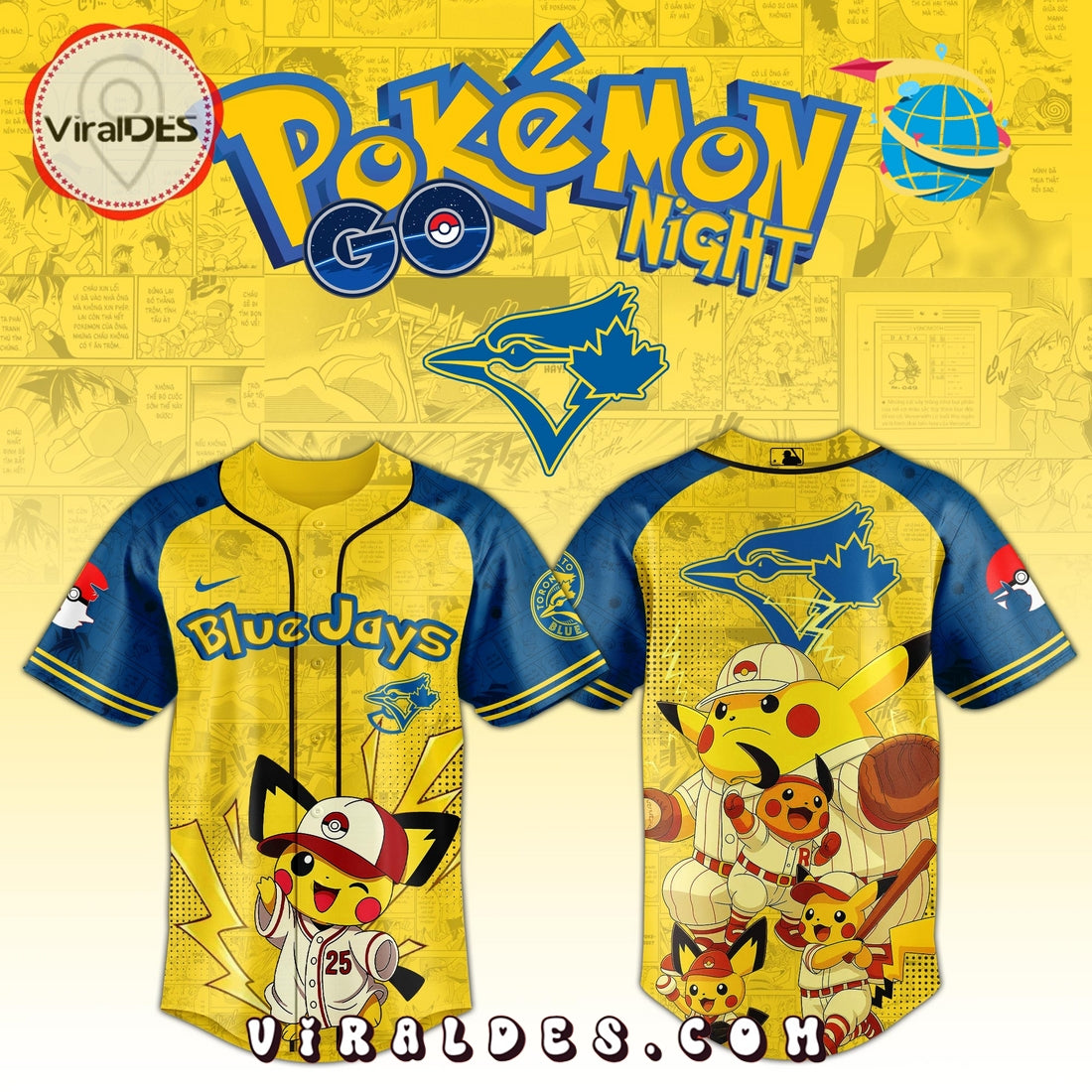 Toronto Blue Jays x Pokémon GO Night Limited Edition Jersey